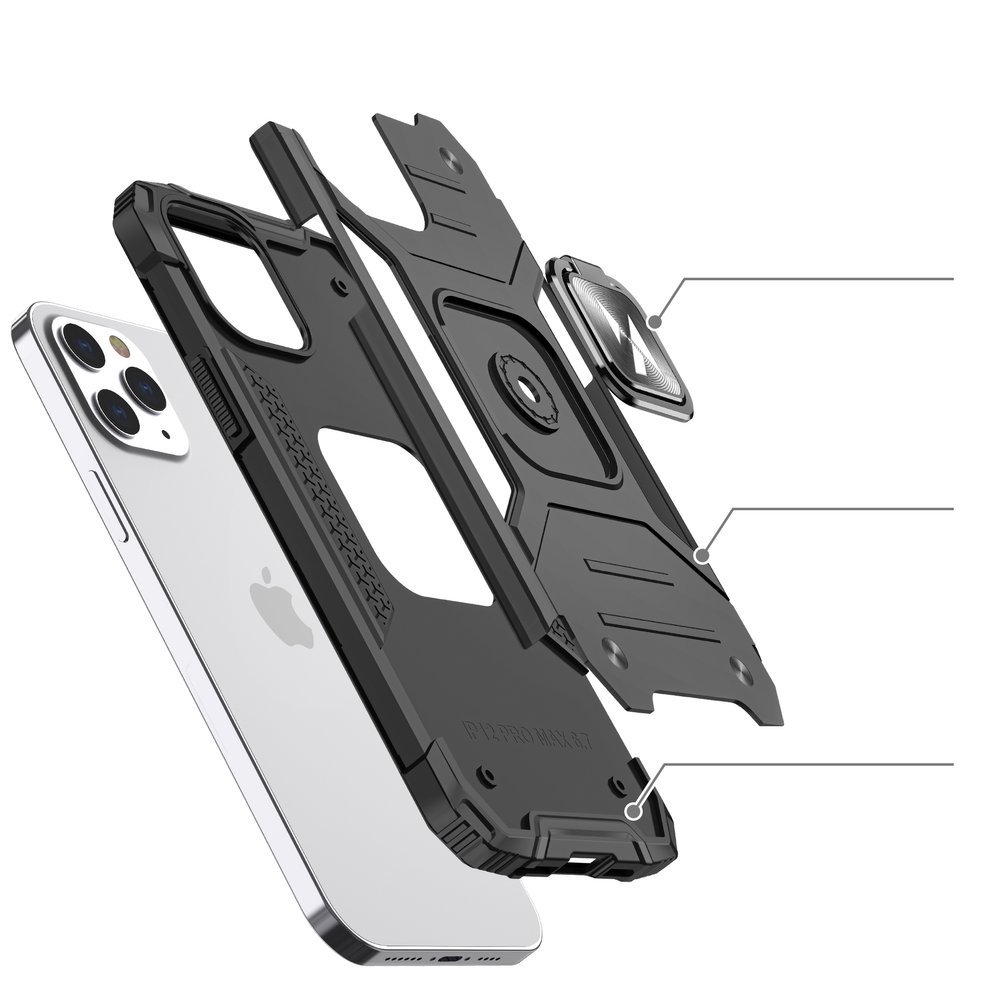 Funda Wozinsky Ring armor para Apple iPhone 12 Pro Max - negro
