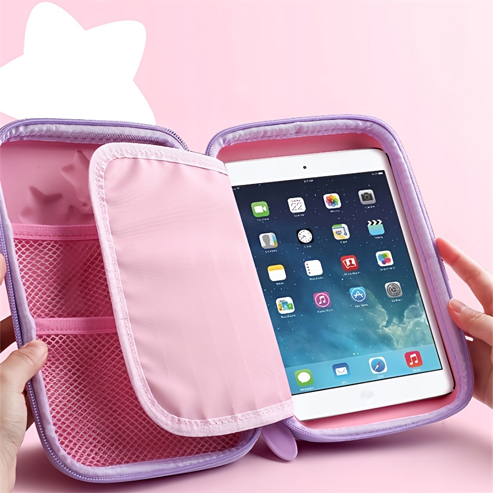 Estuche escolar 3D con unicornio - Morado
