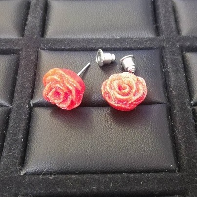 Pendientes de presión Rositas - Rojo
