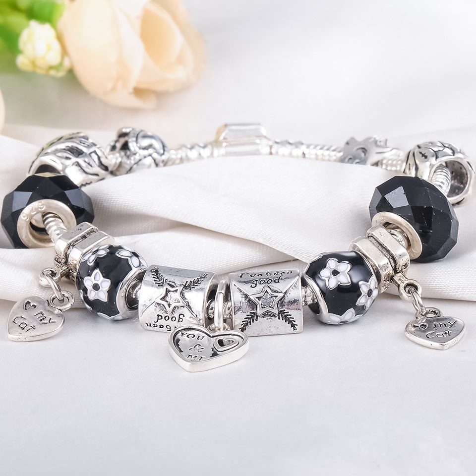 Pulsera ET-1723 - Plateado/Negro