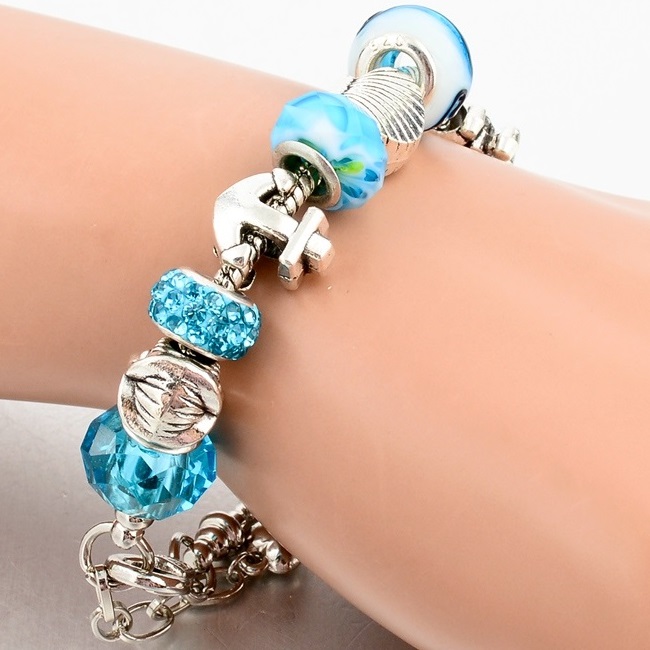 Pulsera ET-1723 - Plateado/Negro