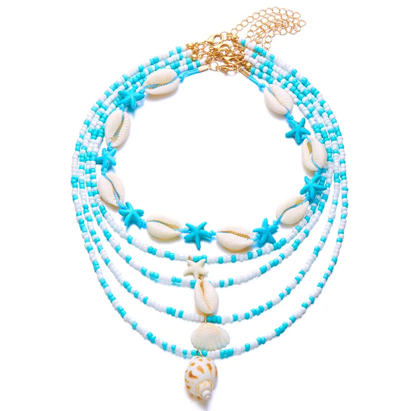 Juego de collares OC-38848 - Multicolor / Blanco