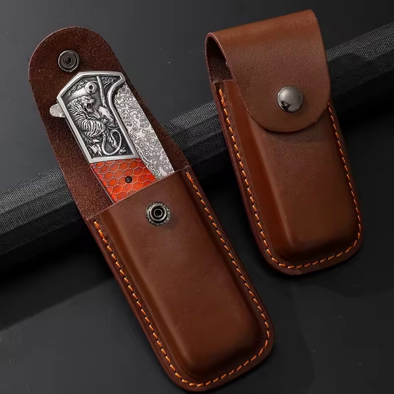 Cuchillo plegable de exterior con patrón damasquinado CO-42105 DA3244 - Azul / 2.ª calidad