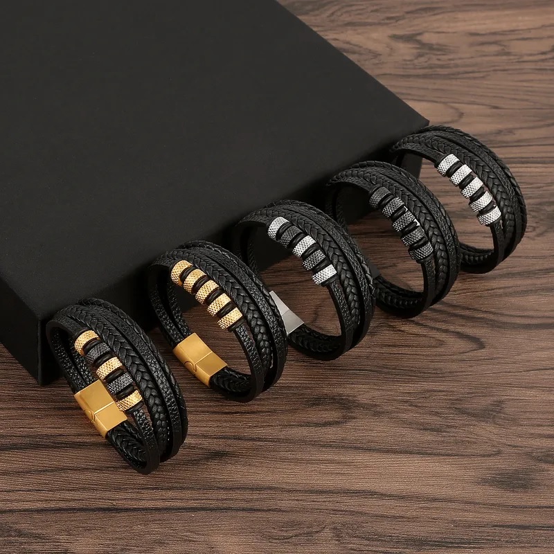 Pulsera de hombre GI-33326 - Negro / Dorado2