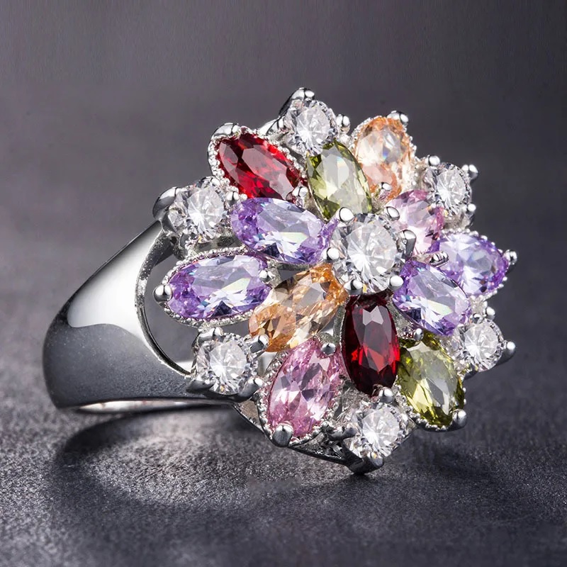 Anillo GL-34529 - Plateado / Multicolor / 59mm