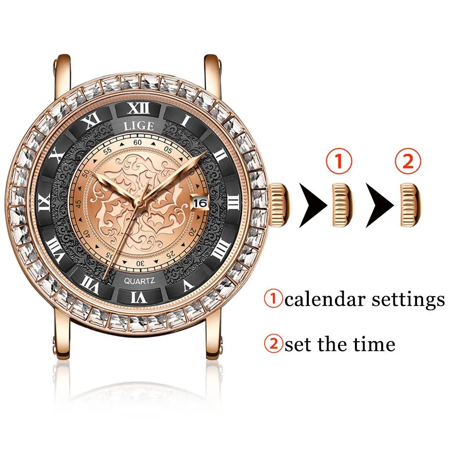 Reloj LIGE DE-29501 - Negro / Plateado
