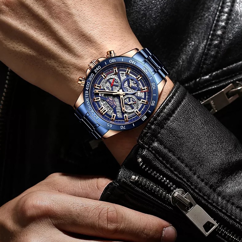 Reloj LIGE SE-14654 - Azul / Dorado