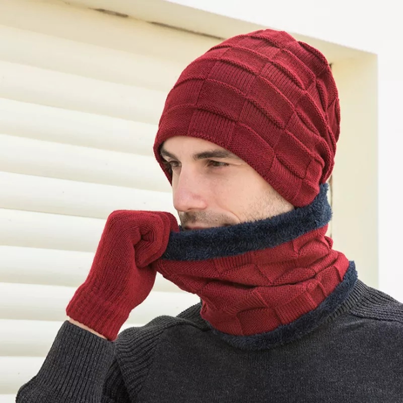 Set de invierno para hombre - Marrón