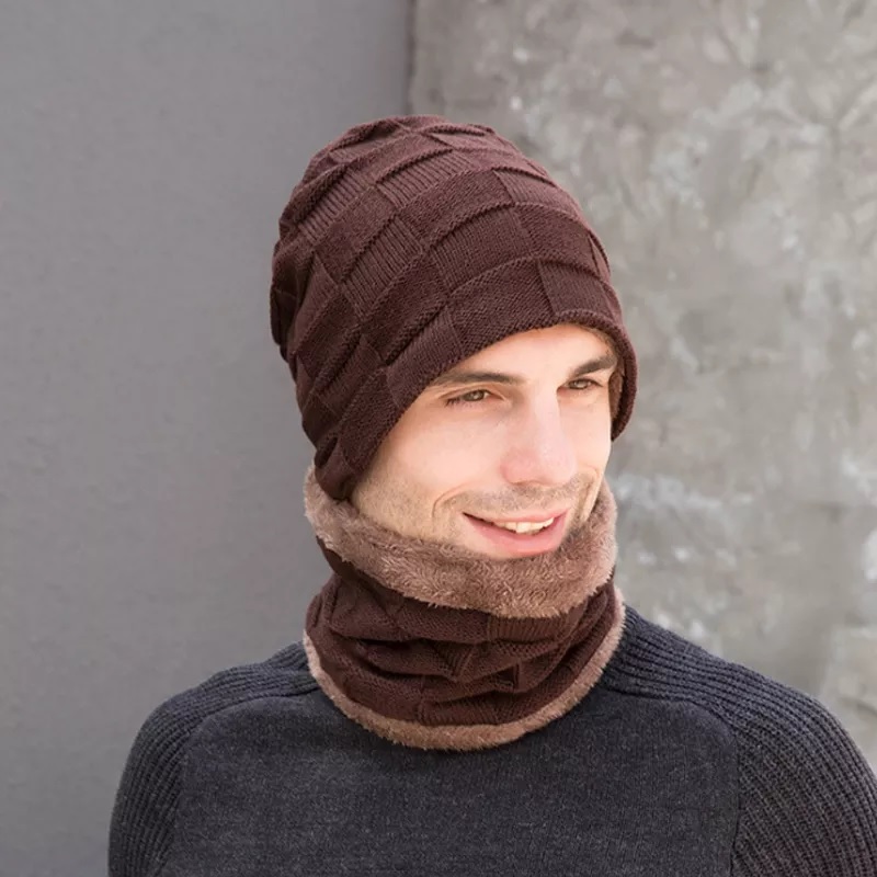 Set de invierno para hombre - Marrón