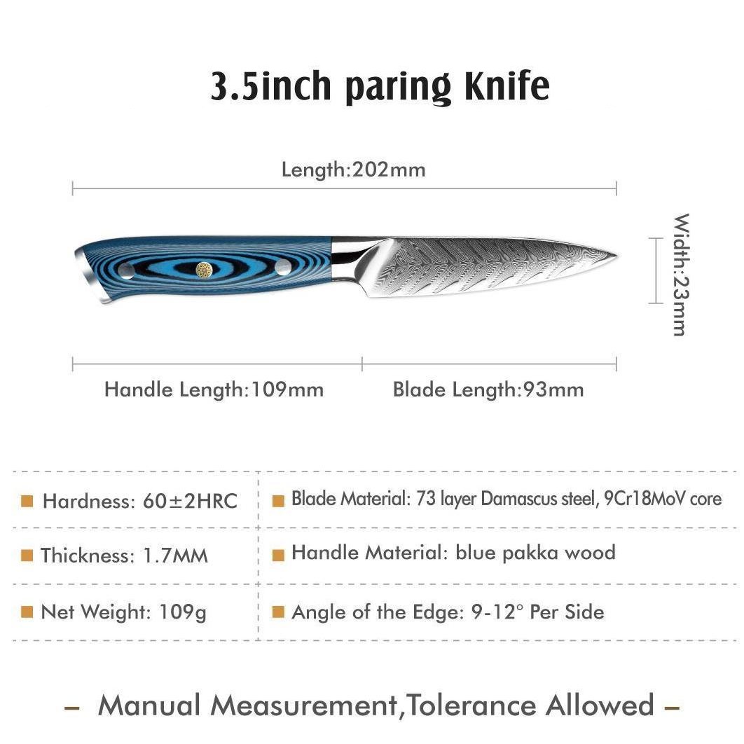 Cuchillo de cocina damasco TU-37500 - Utility/Azul