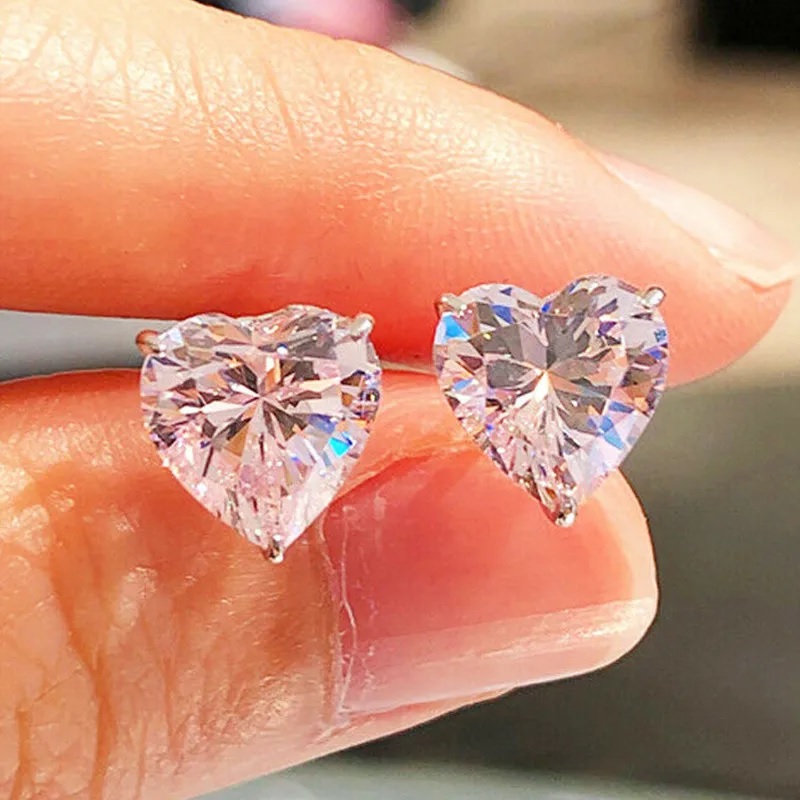 Pendientes Small Hearts - Cristal