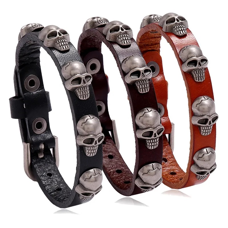 Pulsera Small Skull - Marrón oscuro