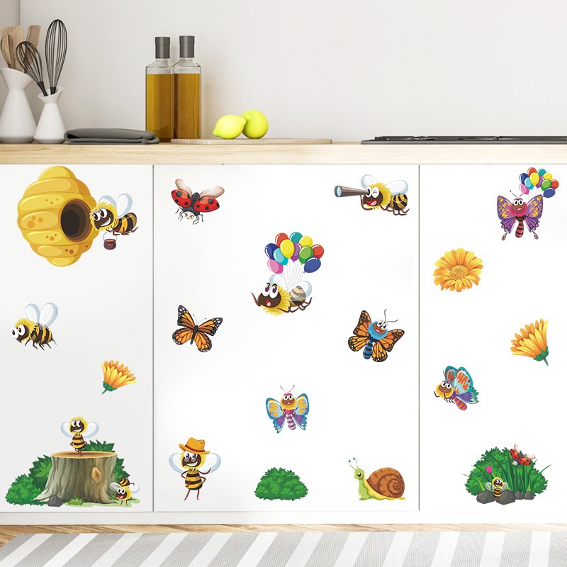 Pegatina de pared / Papel pintado Abejas alegres