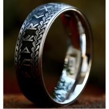 Anillo OL-32046 - Negro / Plateado / 59mm