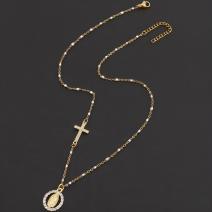 Collar de mujer XCH - 41169 – Dorado / Blanco