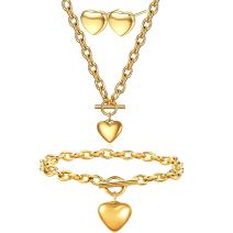 Conjunto Simple Heart - Dorado