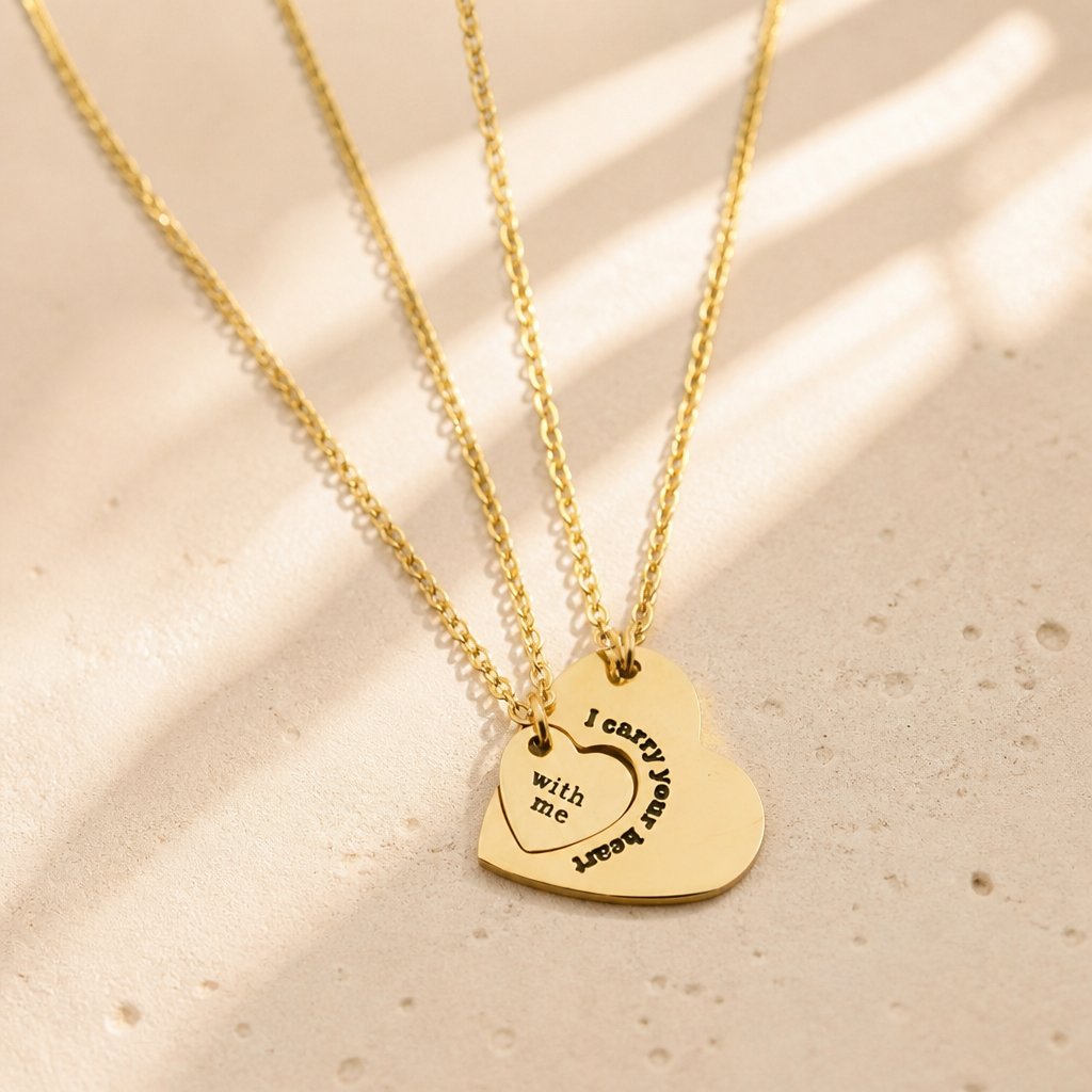 Collares Duo Heart - Dorado