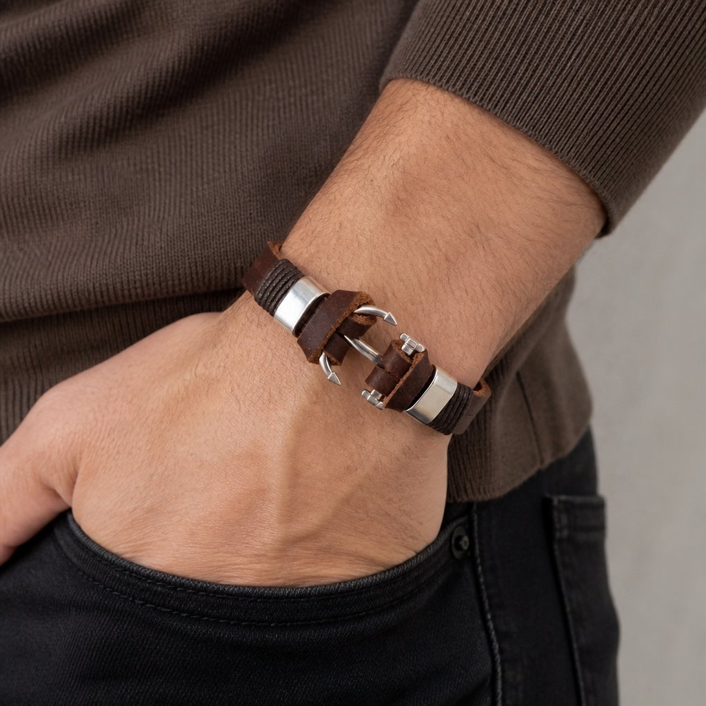 Pulsera para hombre AD-2801 - Tipo1 / Marrón