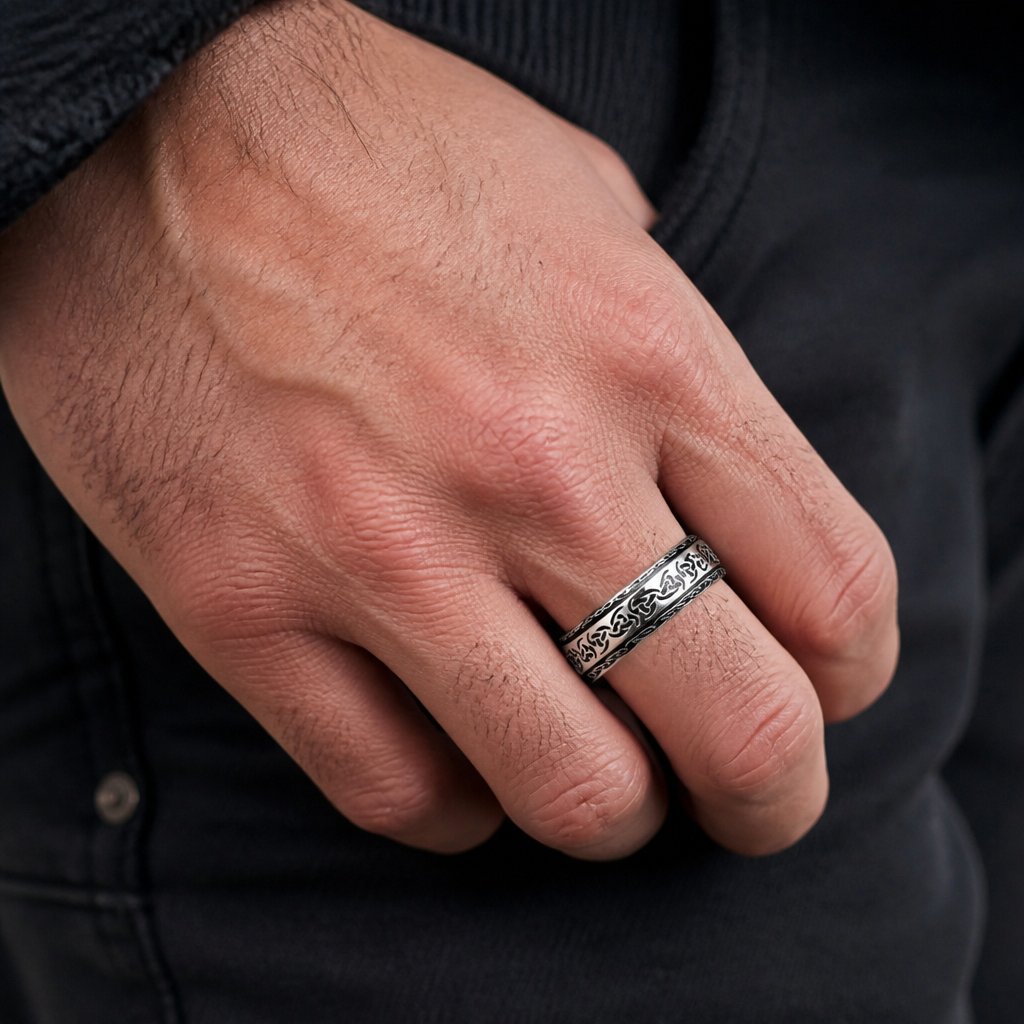 Anillo SU-32005 - Negro / Plateado / 59mm