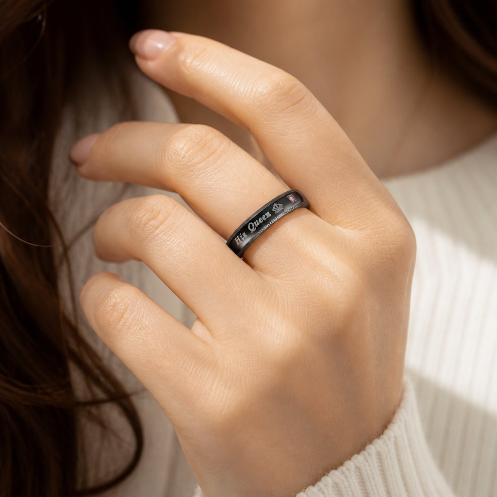 Anillo His Queen - Negro / 49mm