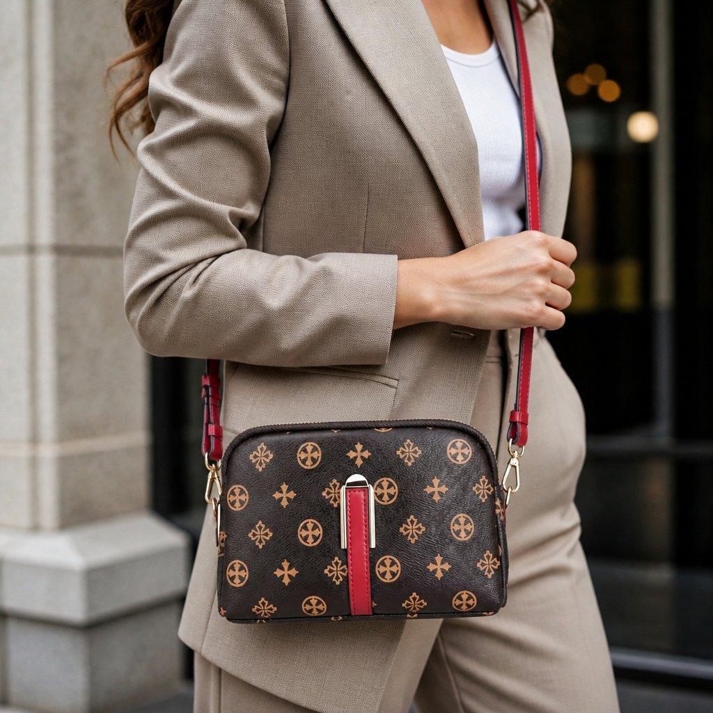 Bolso Baellerry SI-35595 - Marrón oscuro / Rojo